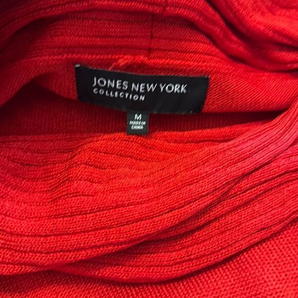Jones New York Cap Sleeve Cowl Neck Sweater Bright Red - Picture 3 of 7